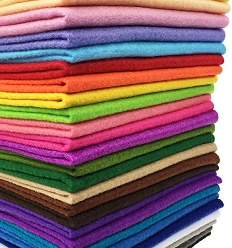 flic-flac 28pcs 12 x 12 inches (30cmx30cm) 1.4mm Thick Soft Felt Fabric Sheet Assorted Color Felt Pack DIY Craft Sewing Squares Nonwoven Patchwork by flic-flac