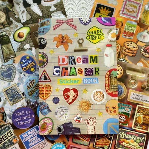 PRSTINCOL Vintage Sticker Book with 30 Pages of Ephemera Stickers, Aesthetic Junk Journaling Supplies for Scrapbooking Adults, 8.3 by 5.5 Inches, Over 550 Pieces - Image 2
