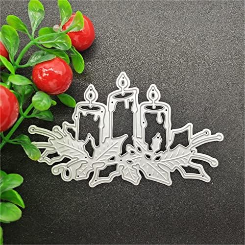 Scrapbooking Die-Cuts, Christmas Metal Cutting Dies for Card Making, Paper Craft Punch Template, Background Embossing Stencils, DIY Album Décor (Prayer Candles-11x6.5cm) - Image 2
