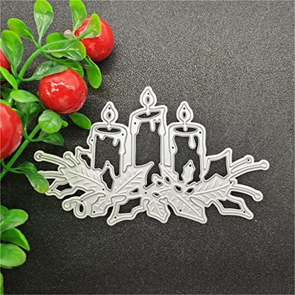 Scrapbooking Die-Cuts, Christmas Metal Cutting Dies for Card Making, Paper Craft Punch Template, Background Embossing Stencils, DIY Album Décor (Prayer Candles-11x6.5cm) - Image 2