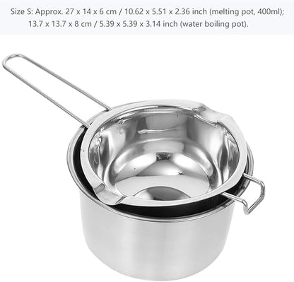 Sewroro Double Boiler Set - Stainless Steel Chocolate Melting Pot for Chocolate, Soap, Wax, Candle (600ml)