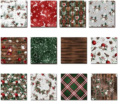 Christmas Scrapbook Pattern Paper Supplies 12×12,24 Sheets Double-Sided Christmas Gingham Scrapbooking CardStock Paper Pad for Holiday Cardmaking DIY Junk Journal Papers - Image 4