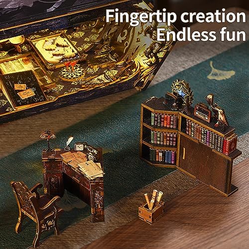 CRIOLPO Book Nook Kit - DIY Dollhouses Kit with LED Lights for Adults - Image 5