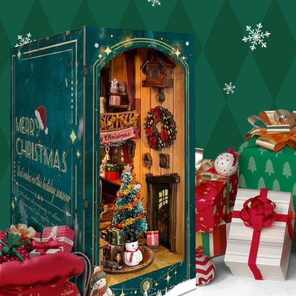 DIY Miniature House Kit, Mini House Building Kit, DIY Book Nook Kit, Tiny Model House for Adults to Build, Beginner 3D Wooden Book Nook, for Family Friends (Christmas time C) - Image 6
