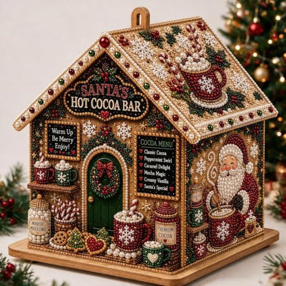 3D Christmas Wooden House Pearl Diamond Painting Kits for Adults, Beginners by Unknown