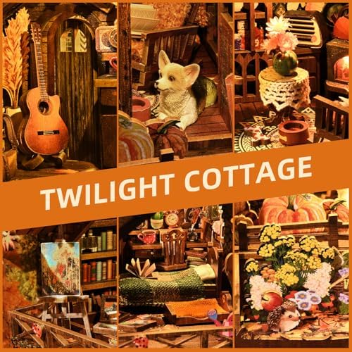 TOYQI Book Nook Kit for Adult, DIY Miniature Dollhouse Kit,Twilight Cottage - Image 4