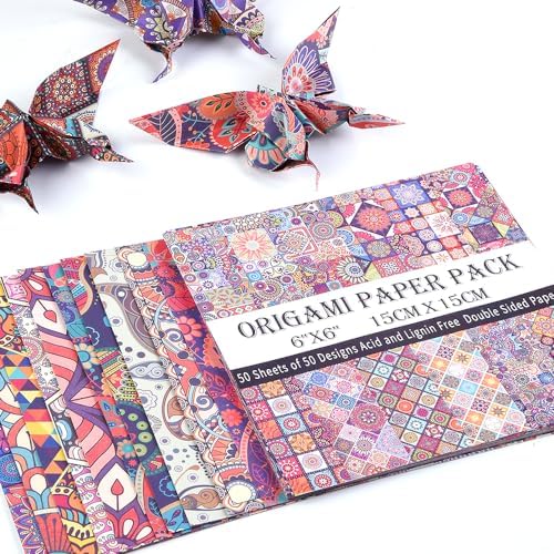 Origami Paper 100 Sheets, 6-Inch Square Double Sided Colored Craft Paper - Image 4