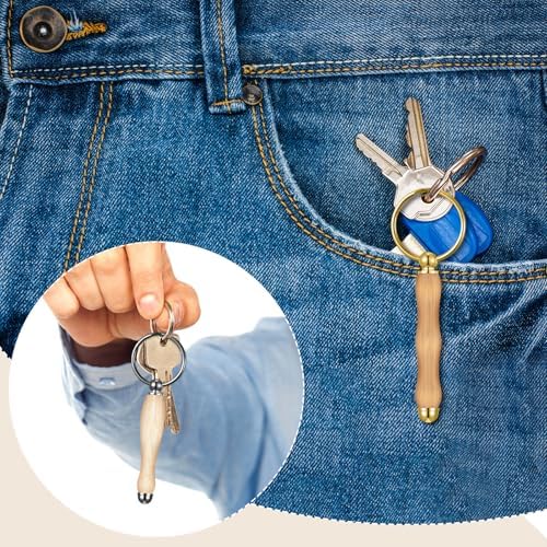 XunYee 12 Pcs WoodTurning Keychain Kit Woodturning Project Kit Wood Turning accessories Mandrel Woodturning keychain for Carpentry woodworker gift(Silver, Black, Gold) - Image 6