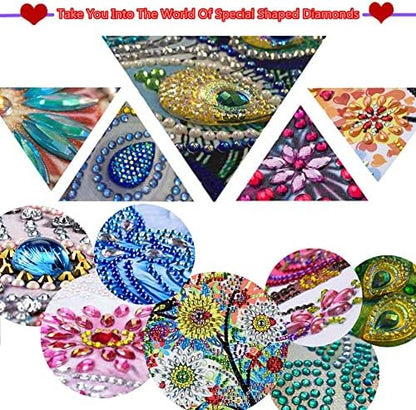 Diamond Art Greeting Cards Kit-6Pcs Diamond Art Cards Special Shaped Diamond Painting Greeting Card Arts Crafts for Christmas Birthday Thanksgiving Day Holiday (Christmas-1) - Image 7