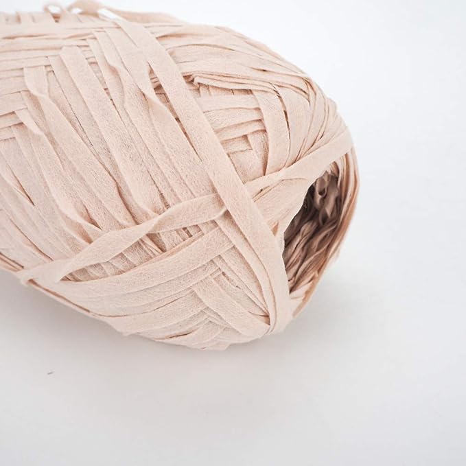 NICEEC 3 Packs Kraft Paper Yarn- Soft Raffia Ribbon Yarn for Crocheting & Knitting, Polyester, DIY Weaving - Total 474yds, 5.3oz - Light Pink