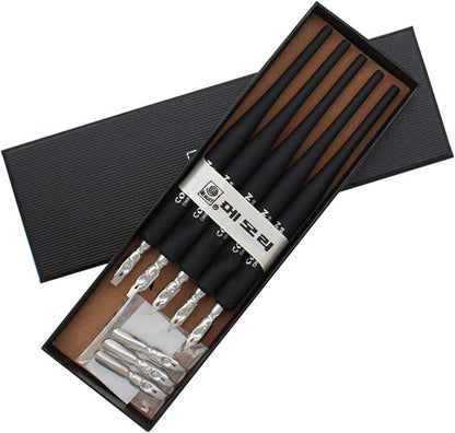 SIPLIV Plastic Professional Manga Gothic Pen Dip Pen Set with 5 Nibs Manga Calligraphy Drawing Pen Kit - 5 Pcs, Black