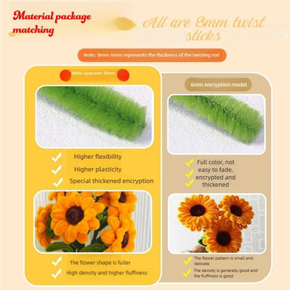 AHAMETON 620Pcs Sunflower Pipe Cleaners Flower Kit,Chenille Stems Craft - Image 3
