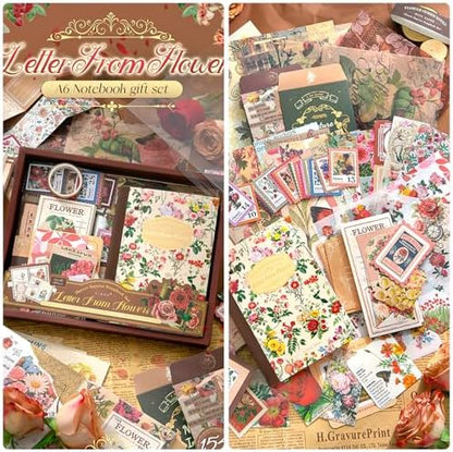 Scrapbook Supplies Kit, Cottagecore Aesthetic Junk Journal Scrapbook Kit - Image 2