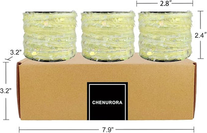 Artisanal Yarn Collection Multifiber Fancy Yarn with Sequins & Iridescent Shimmering Threads for Knitting Crocheting Crafts DIY, Set of 3 Rolls(Pastel Lemon)