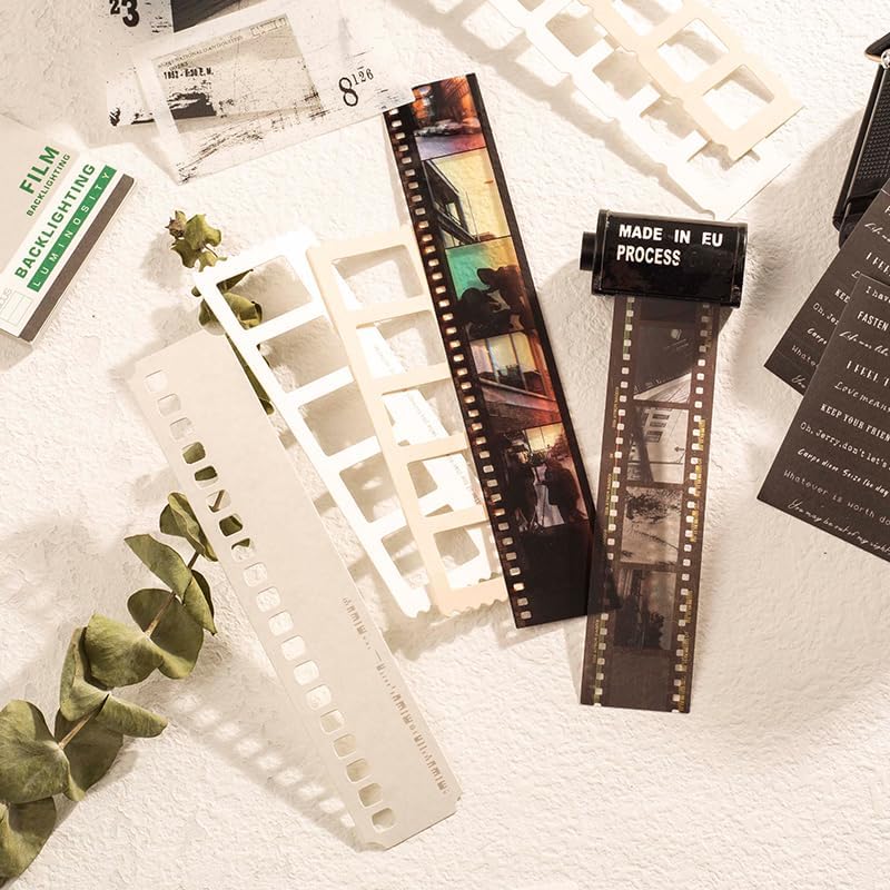Diuhofart 94Pcs Scrapbooking Supplies Kit, Old Film Strips Photo Frames for Junk Journal Supplies, Scrap Booking Cutouts Papers Scrapbook Materials, Quote Stickers for Journaling, Collage - Image 2