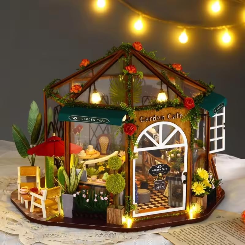 Miniature Wizardi Roombox Kit - Wooden Coffee Shop Dollhouse Kit - Image 4