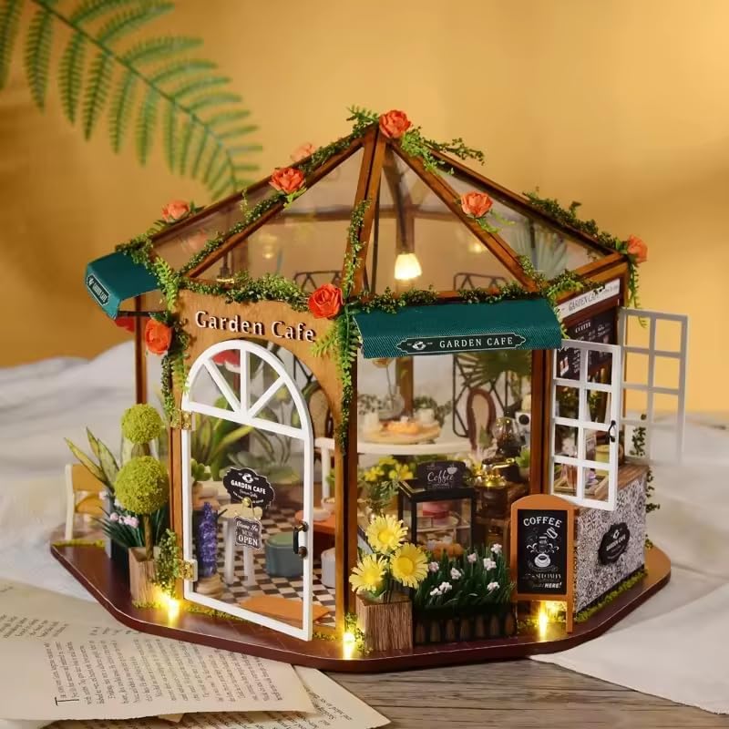 Miniature Wizardi Roombox Kit - Wooden Coffee Shop Dollhouse Kit - Image 3