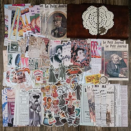 Knaid Vintage Scrapbook Supplies Pack (200 Pieces) for Junk Journal Bullet Journals Planners Aesthetic Paper Stickers Craft Kits Cottagecore Collage Album (Retro) - Image 6