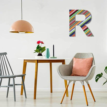 12 Inch Wooden Letter R, 1/4 Inch Thick Large Unfinished Wood Letter for Home Wall Decor, DIY Crafts