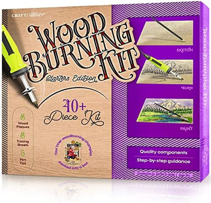 Craft Culture Beginners Wood Burning Kit for Kids, Teenage Boys & Girls - Easter Gifts for Boy & Girl - Craft Projects Birthday Gift Idea for Children Teen Woodburning DIY Hobby Kits Art Activities by Craft+Culture