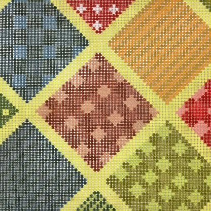 Howie's Needlepoint Needlepoint Kits for Adults Beginners, Thick Vintage Needlepoint Pillow Front Kit with Stamped Pattern on Canvas, Yarn, 2 Needles and Instruction, 16 x 16inch(Patchwork Grid) - Image 5