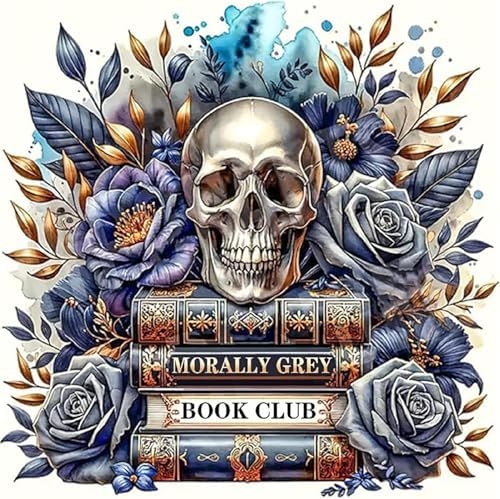 Skull Stamped Cross Stitch Kits Skull and Book Cross Stitch Patterns,Dimensions Cross Stitch Kits Embroidery Kit Arts and Crafts for Beginners 13.7x13.7 inch by Unknown