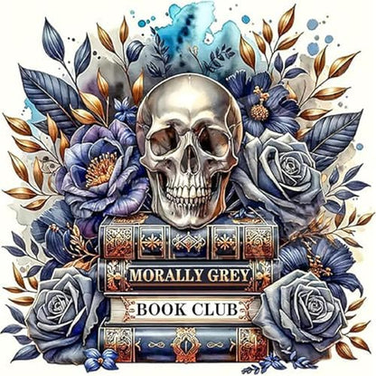 Skull Stamped Cross Stitch Kits Skull and Book Cross Stitch Patterns,Dimensions Cross Stitch Kits Embroidery Kit Arts and Crafts for Beginners 13.7x13.7 inch by Unknown