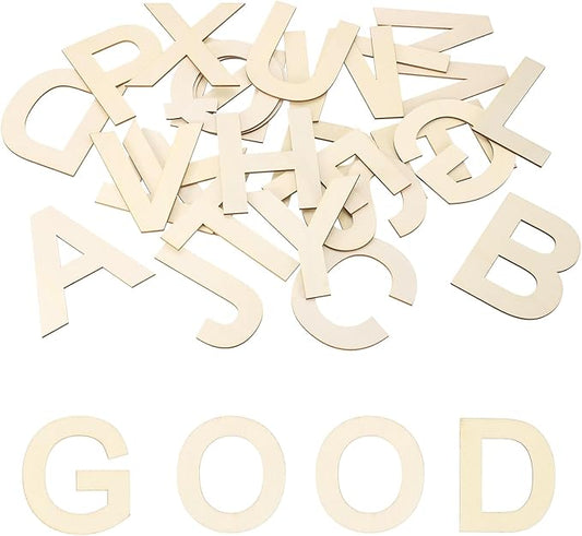 MECCANIXITY 26 Pcs Wooden Letters 3.93"/10CM Wooden Letter for Crafts Unfinished Block Letters for Home Decorations DIY Wall Decor Spelling Learning