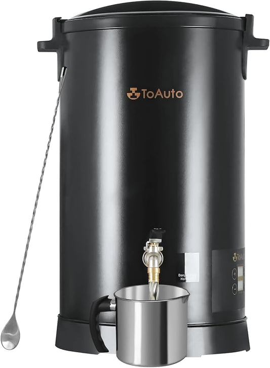 TOAUTO 20Lbs Digital Wax Melter for Candle Making Commercial Electric Wax Melting Pot with Accurate Temperature Control Panel Fast Pouring Spout Easy Clean 1100W 120V