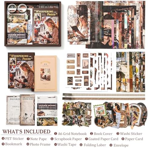 Scrapbook Supplies Kit, Cottagecore Aesthetic Junk Journal Scrapbook Kit - Image 5