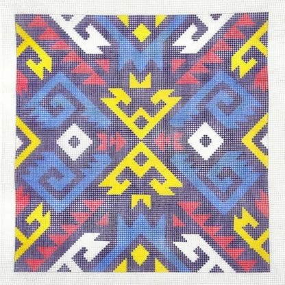 Howie's Needlepoint Needlepoint Kits for Adults, Pillow Front Cross Stitch Kit with Embroidery Pattern on Canvas, Yarn, 2 Needles and Instruction, 16 x 16inch(Colourful Geometry 2) - Image 3