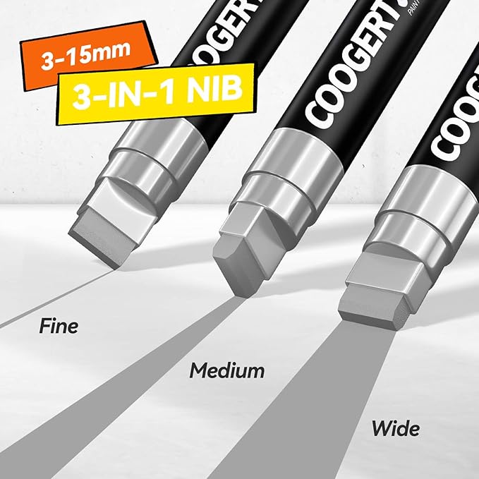 Coogert 3Pcs Silver Jumbo Poster Markers, 15MM Thick Permanent Acrylic Graffiti Markers, Wide Tip Paint Marker for Canvas, Posters Board, Fabric, Window, Glass, Wood, Teachers,Banner painting supplies