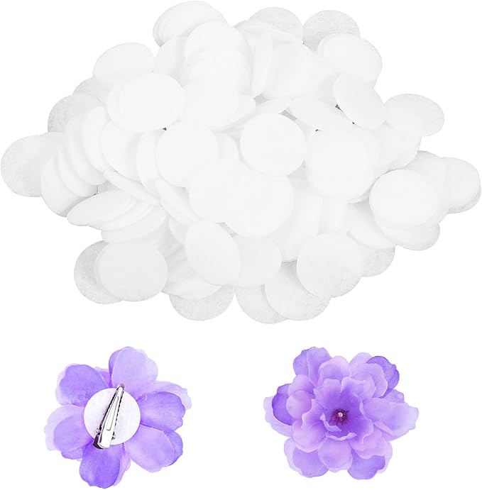 200 Pcs White Round Felt Circles, 1 Inch/25 mm Pre-Cut Craft Pads Mini Non-Woven Felt Fabric Circles for DIY Projects, Sewing Handcraft, Hair Accessories, Soft Thick Fabric Pieces for Crafting