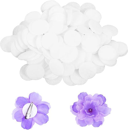 200 Pcs White Round Felt Circles, 1 Inch/25 mm Pre-Cut Craft Pads Mini Non-Woven Felt Fabric Circles for DIY Projects, Sewing Handcraft, Hair Accessories, Soft Thick Fabric Pieces for Crafting