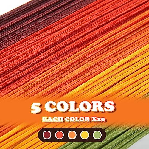 Tudomro 100 Waxed Leather Necklace Cord with Clasp,Fall Color,20 Inch - Image 2