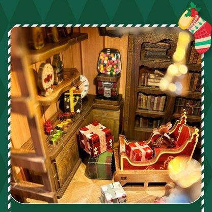 DIY Miniature House Kit, Mini House Building Kit, DIY Book Nook Kit, Tiny Model House for Adults to Build, Beginner 3D Wooden Book Nook, for Family Friends (Christmas time C) - Image 4
