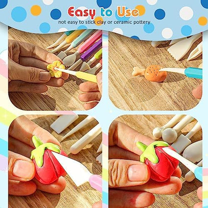UUSYCUN 9PCS Clay Tools for Kids & Adult, UUSYCUN Plastic Air Dry Clay Tool Kit, Double-Head Sculpting Tools for Pottery, Polymer, Air Dry Clay, Modeling, Shaping, Cake Decoration - Image 5