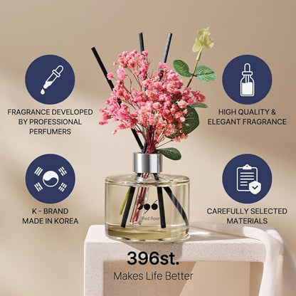 396 st. Preserved Baby's Breath Flower Reed Diffuser, Vanilla Lavender, 200ml(6.7oz) / Reed Diffuser Sets, Home Fragrance, Scented Oils, Home & Bathroom Décor