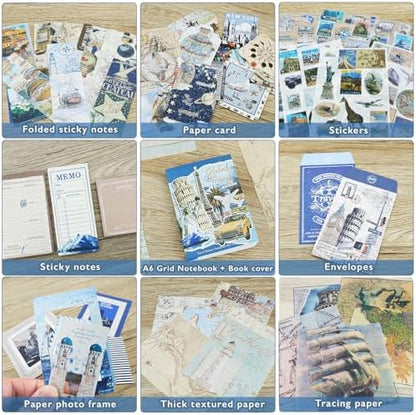 Travel Scrapbooking Supplies Kit, A6 Notebook, Vintage Junk Journaling Kit - Image 5