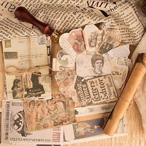 200Pcs Vintage Scrapbook Stickers, Aesthetic Junk Journal Stamping Supplies Kit, Scrapbooking Ephemera Washi Paper for Bullet Journaling Planners Diary Collage - Image 6