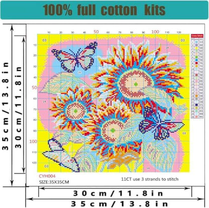 WUSARPLY Sunflowers Stamped Cross Stitch Kits for Beginners Adults - Image 6
