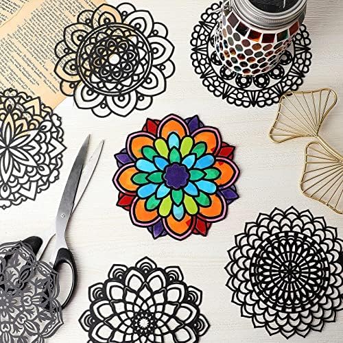 Tinlade 18 Pack Mandala Window Clings DIY Kit Stained Glass Kit Suncatchers - Image 4