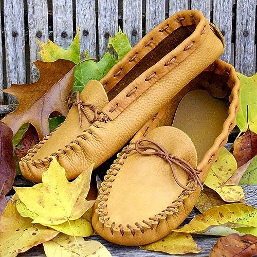 Realeather C4604-03 Adult Moccasin Leathercraft Kit, Size 8-9, Golden Tan, 1-Pair - Image 6