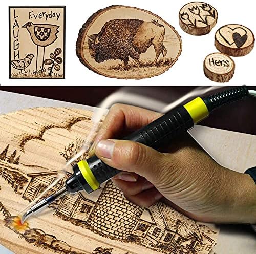 Wood Burning Tool, 50W Wood Burning Kit, Pyrography Pen Set 20Pcs Pyrography Nib Portable Pyrography Machine Dual Pen Wood Pyrography Crafts Kit (Pointer Display) - Image 4