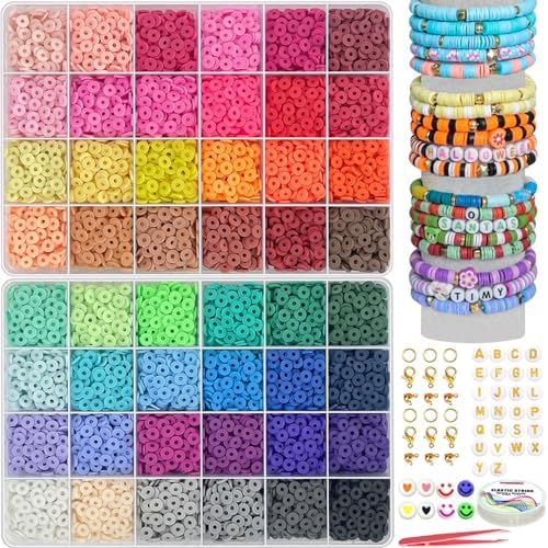 YMSDZHL 7100PCS 48 Color Polymer Clay Beads Friendship Bracelet Making Kit by YMSDZHL