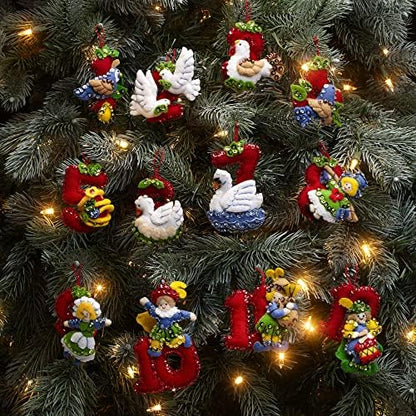Bucilla Felt Applique 12 Piece Ornament Making Kit, Twelve Days of Christmas, Perfect for DIY Arts and Crafts, 89446E - Image 5