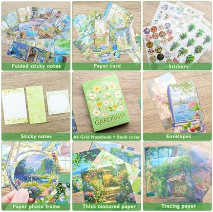 Scrapbooking Supplies Kit, A6 Grid Notebook, Vintage Junk Journaling Kit - Image 5