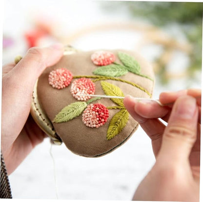 EXCEART 1 Set Embroidery Purse Material Kit Coin Purse for Women Kisslock Embroidery DIY Bags Purse Coin Purses Embroidery Kit for Beginners European Style Crafting Supplies Miss
