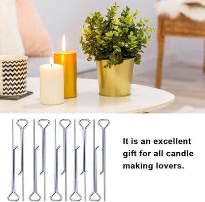 Wick Centering Tool,Candle Making Supplies, Candle Wick Holders Stainless Steel Elastic Wick Centering Clips Device for DIY 10PCS