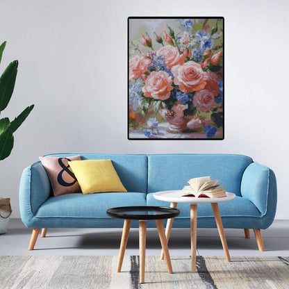 Flowers Stamped Cross Stitch Kits Cross Stitch Patterns,Dimensions Cross Stitch Kits Embroidery Kit Arts and Crafts for Beginners 11.8x15.7 inch - Image 4